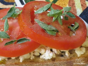 Tomato, Feta & Oregano panini before grilling