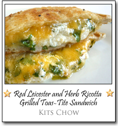 Red Leicester and Herb Ricotta Grilled Toas-Tite Sandwich by Christine at Kits Chow