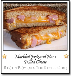 Marbled Jack and Ham Grilled Cheese by Recipe Boy (via The Recipe Girl)