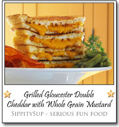Grilled Gloucester Double Cheddar with Whole Grain Mustard by Greg at SippitySup