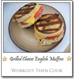 Grilled Cheese English Muffins by Cookie at Workout Then Cook