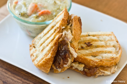 Turkey & Gruyere Panini with Roasted Garlic & Onion Jam