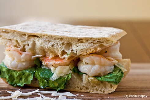 Caesar Shrimp & Arugula Panini