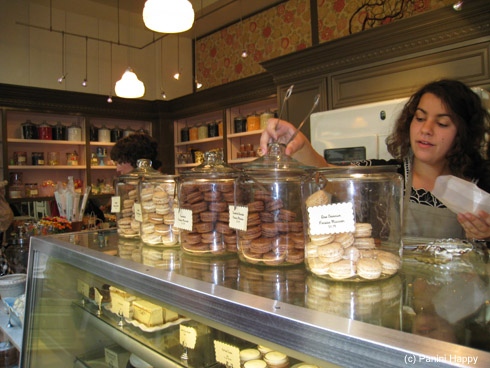 The glorious jars of macarons at Miette