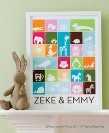 One of Petite Lemon's darling personalized alphabet posters