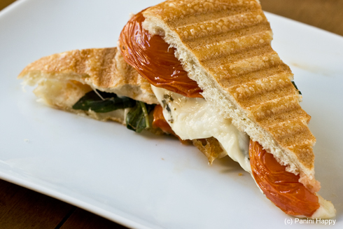 Roasted Tomatoes, Fresh Mozzarella & Basil Panini