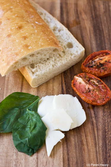 Roasted Tomatoes, Fresh Mozzarella & Basil Panini