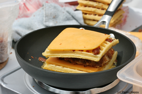 The People's Choice Winner: Chicken and Waffles with Cheddar and Bacon Crust, by Dave Danhi of the Grilled Cheese Truck