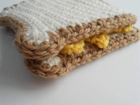 Crocheted Grilled Cheese Sandwich, by seventytwostitches