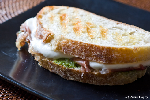 Prosciutto, Pesto & Fresh Mozzarella Panini