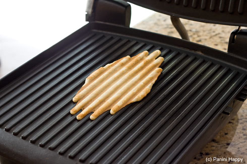 making waffles in a panini press