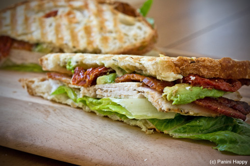 Post image for Red, White & Blue Cheese Panini (aka Turkey Cobb)