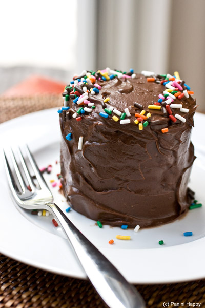 Mini Birthday Layer Cake on a Panini Press