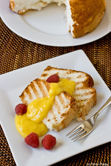 Grilled Angel Food Cake with Lemon Curd