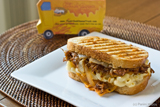 Grilled Mac & Cheese with BBQ Pulled Pork
