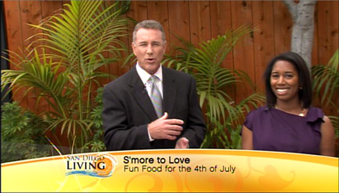 Live TV cooking demo on San Diego Living - Nutella S'mores Panini