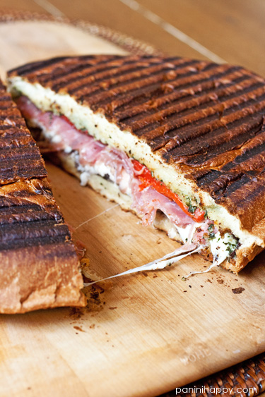 Antipasto Stromboli Panini...get the recipe at www.paninihappy.com