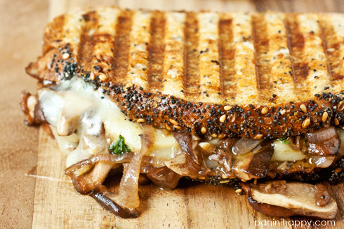 Wild Mushroom Melt Panini...get the recipe at www.paninihappy.com