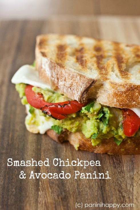 Smashed Chickpea and Avocado Panini