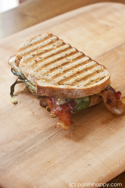 Brussels Sprouts, Bacon and Smoked Cheddar Panini