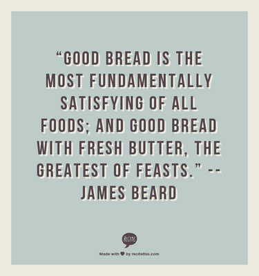 James Beard on good bread and fresh butter